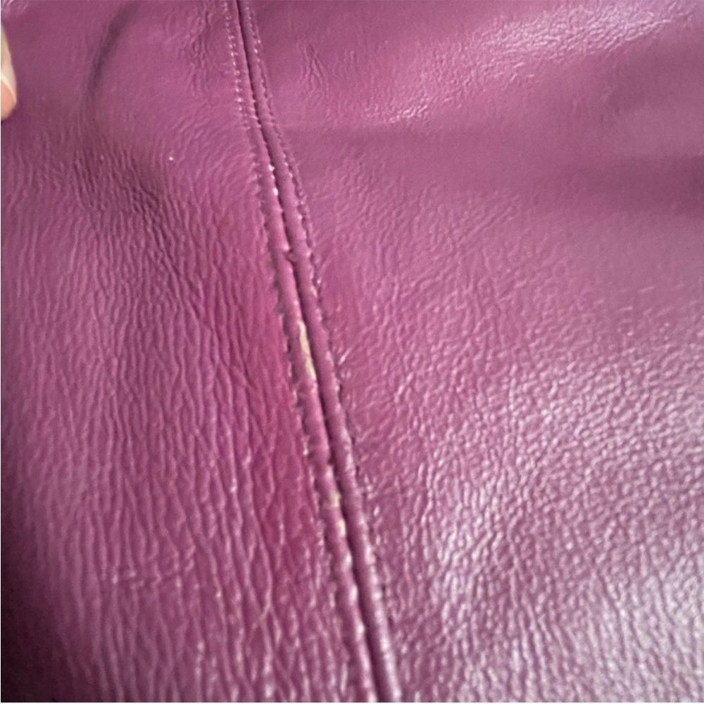 90s Chadwicks Purple Leather Jacket Women's XL Vintage Long Sleeve Classic Glam - Picture 10 of 11